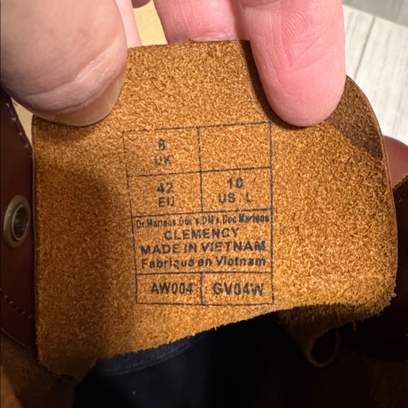 Dr. Martens Brown Leather Clemency Boots 10 - Picture 6 of 12